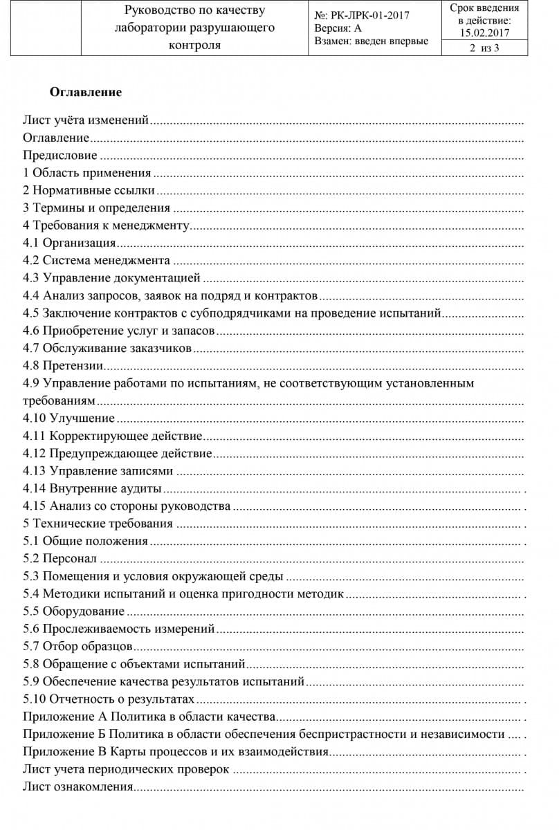 План по качеству испытательной лаборатории